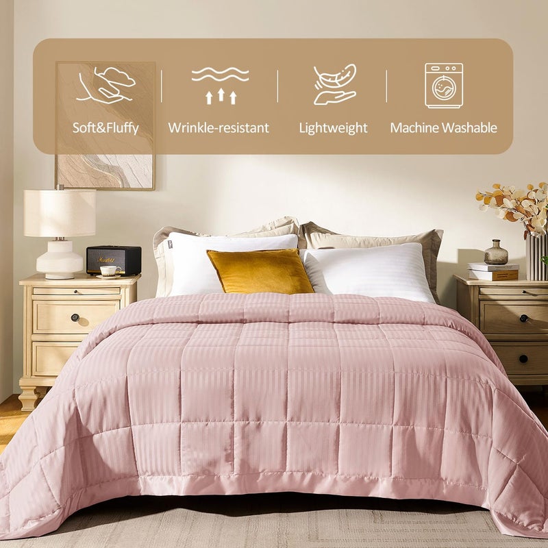 downluxe Queen Size Blanket with Satin Trim, Lightweight Down Alternative Blankets Queen Size for All Season, Machine Washable (Mint Green, 90x90 Inch) - Image 2